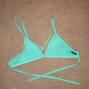 Sea foam colored JOLYN triangle bikini top